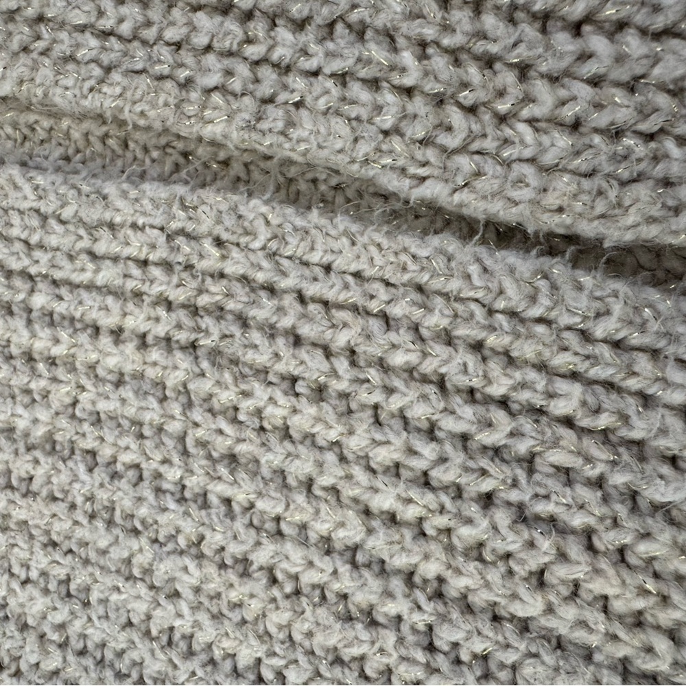 Cozy Knit Sweater cream with gold accents